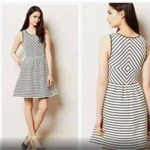 Maeve Dress Fit & Flare Black White size 6